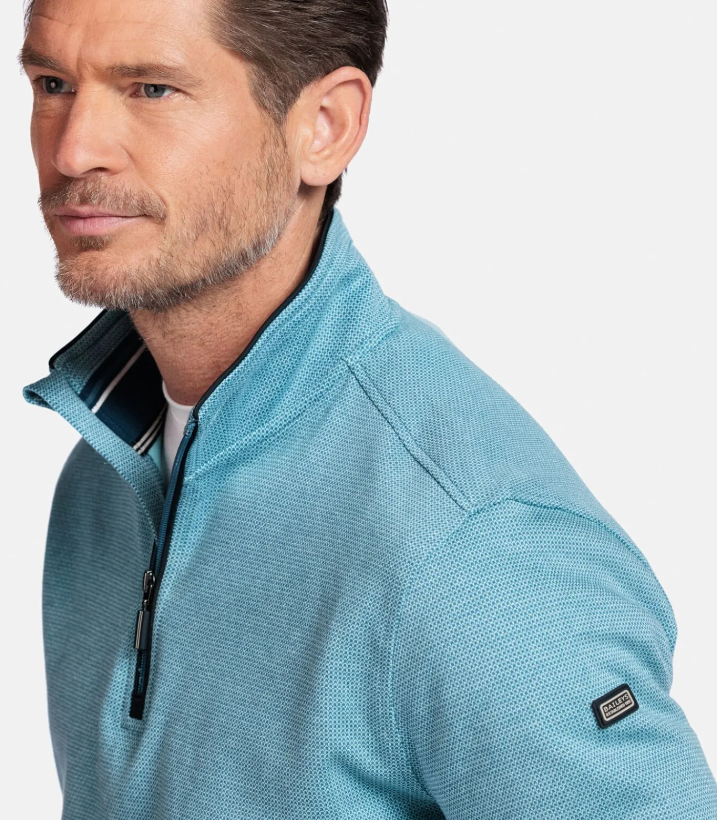 Heren Baileys Half-Zip Sweatshirt – Lichtblauw