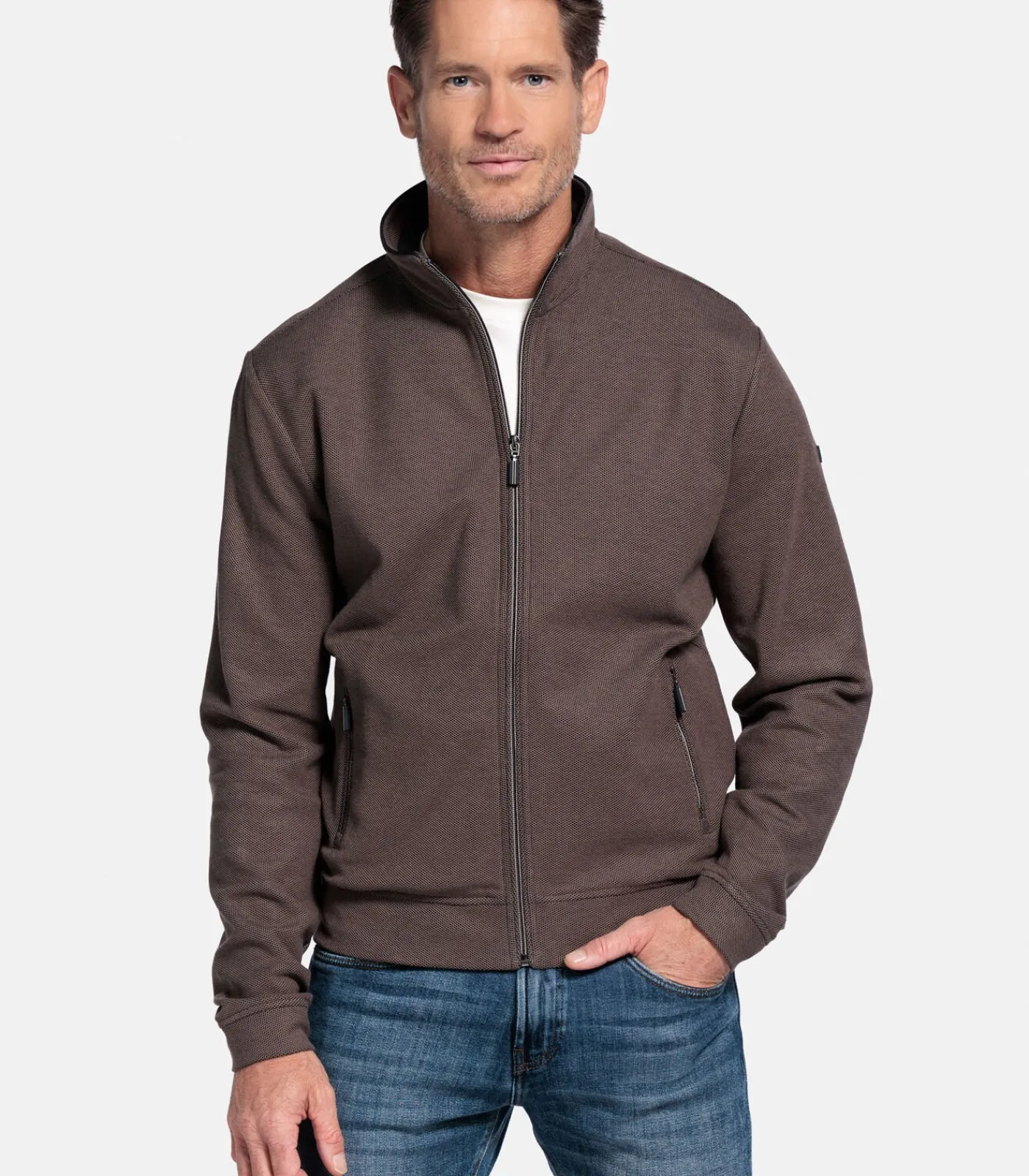 Clearance katoenen vest - Taupe Heren Truien & Cardigans