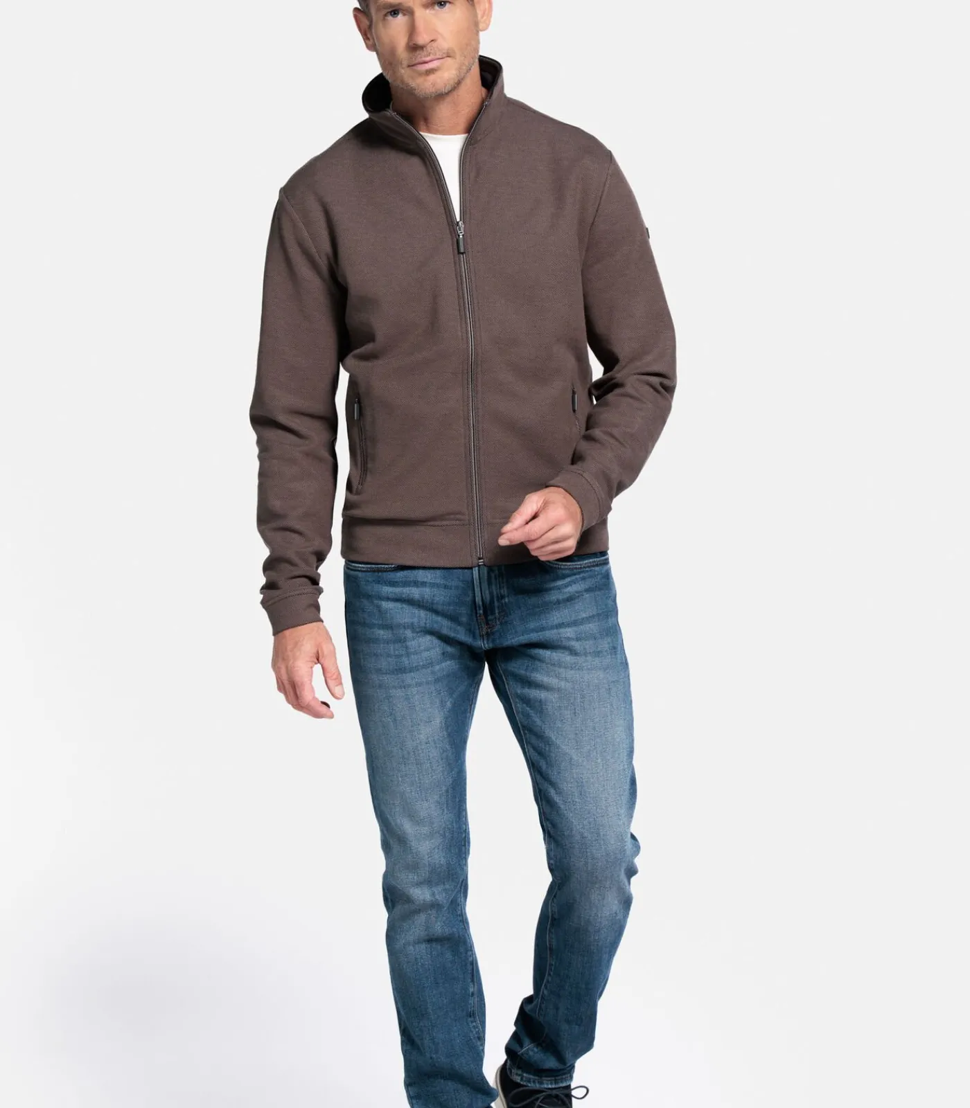 Clearance katoenen vest - Taupe Heren Truien & Cardigans