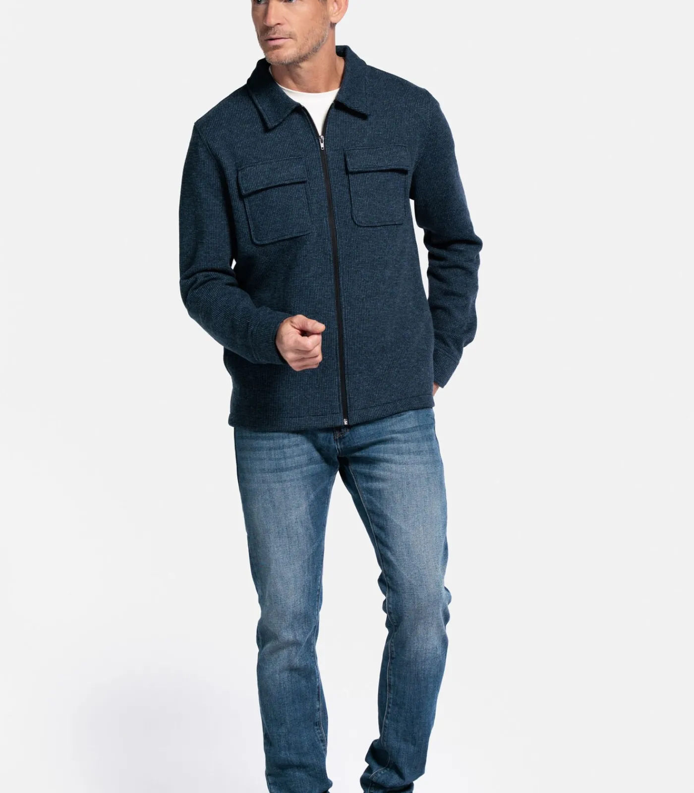 Heren Baileys katoenmix vest - navy