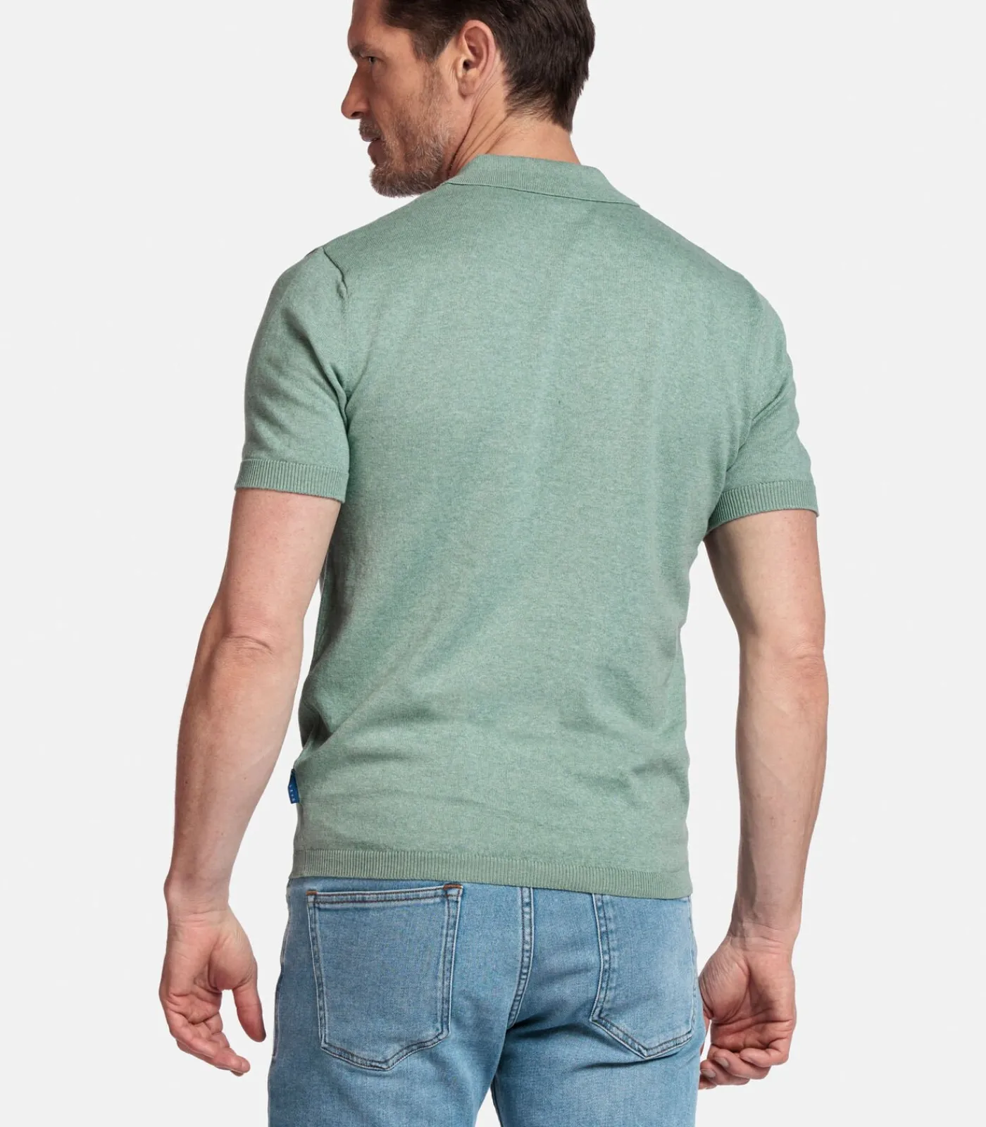 Clearance Knitted Polo – Lichtgroen Heren Truien & Cardigans