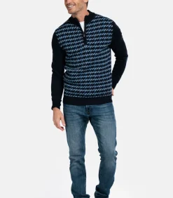 Online lamswollen trui - Blauw Heren Truien & Cardigans