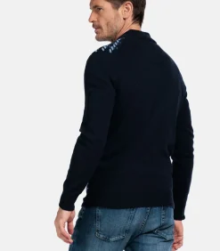 Online lamswollen trui - Blauw Heren Truien & Cardigans