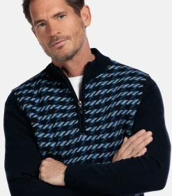 Online lamswollen trui - Blauw Heren Truien & Cardigans