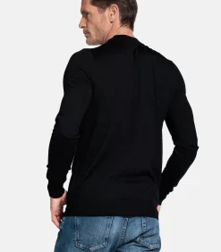 Heren Baileys merinowollen pullover - Zwart
