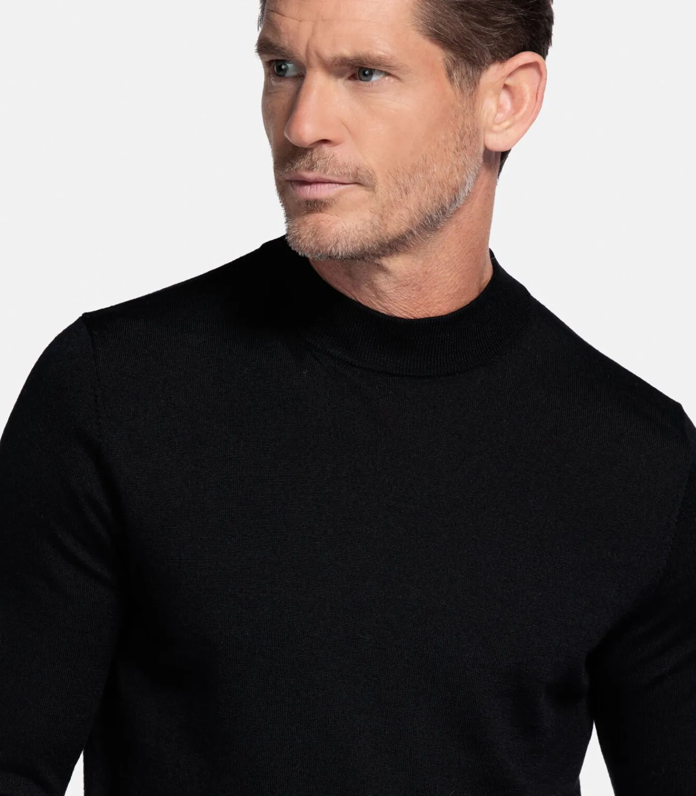 Heren Baileys merinowollen pullover - Zwart