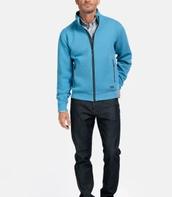 Heren Baileys Pique Sweatvest - Sky