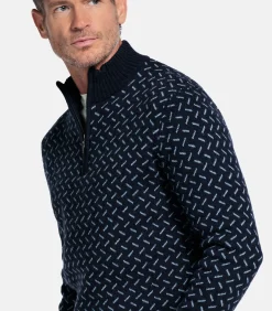 Sale Pullover met print - Navy Heren Truien & Cardigans