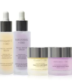 London Botanical laboratories Bakuchiol Serum+ Vitamine C Serum+Vitamine C dagcrème+ Bakuchiol Nachtcrème