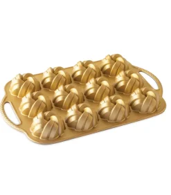 Nordic Ware Bakvorm Braided Bundtette Goud - 12 stuks