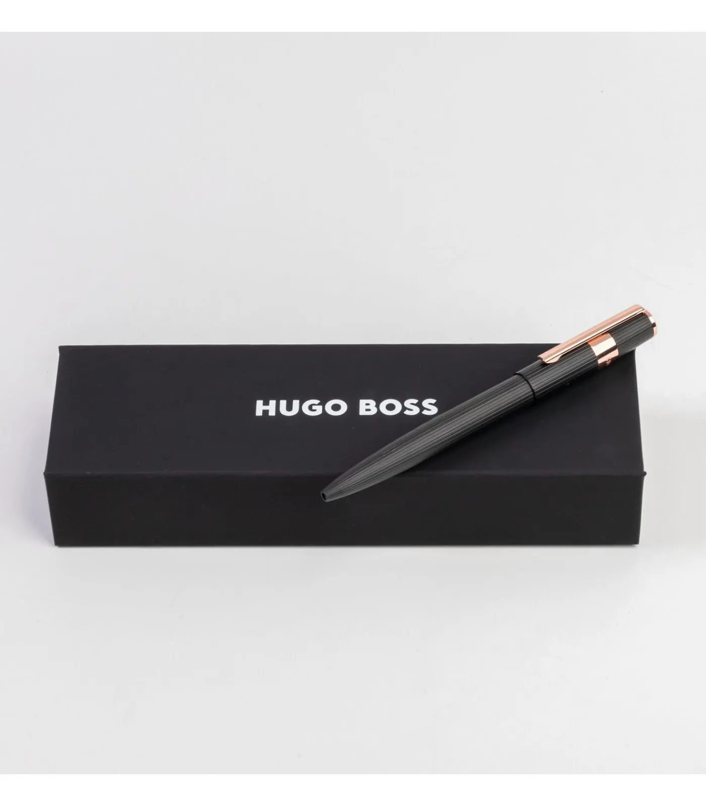 Hugo Boss Balpen Gear Pinstripe Black / Rosegold