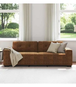 vidaXL Bank met kussen Bruin Kunstleer en Hout