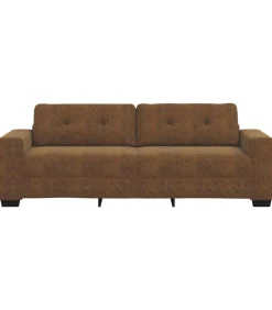 vidaXL Bank met kussen Bruin Kunstleer en Hout