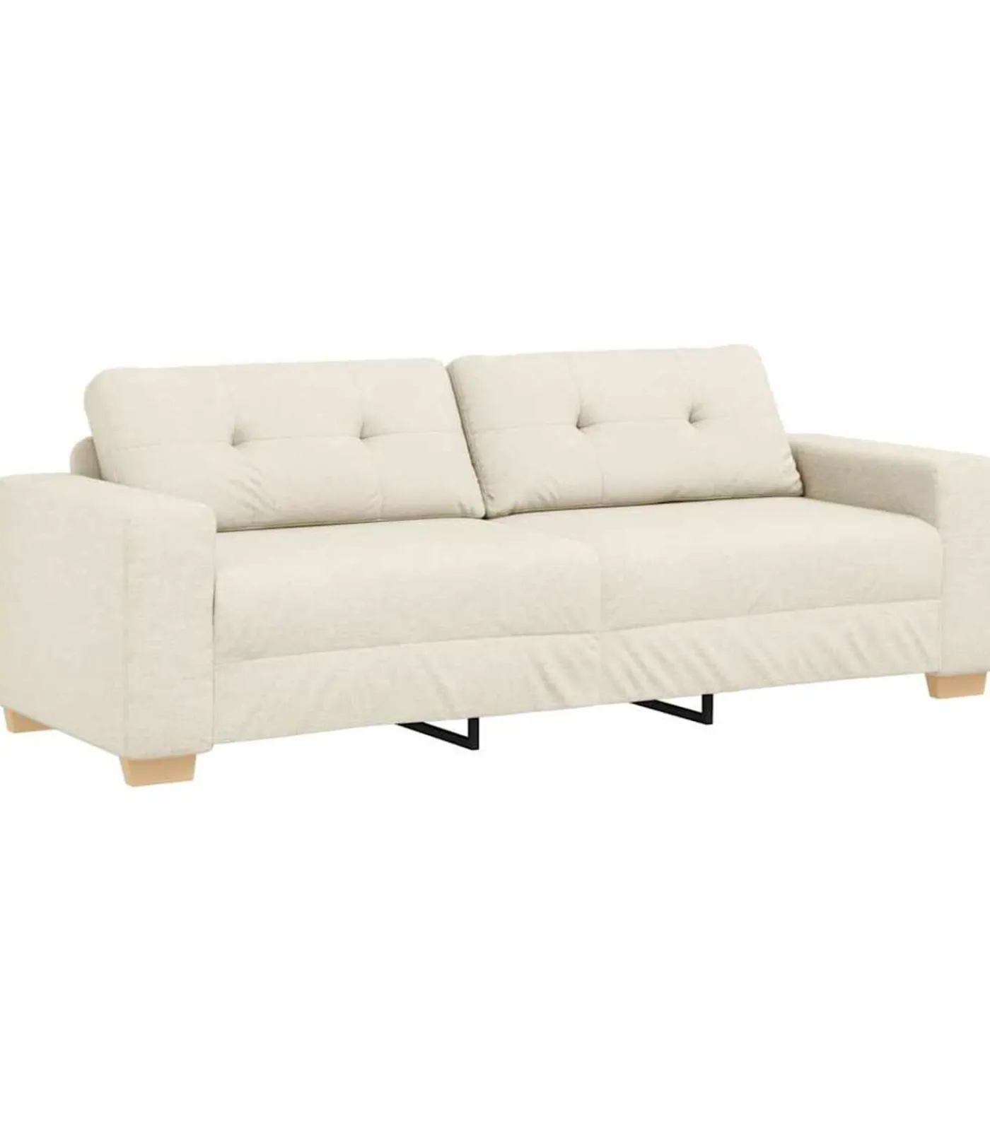 vidaXL Bank met kussen met kussen Beige 220 x 78 x 84 cm Linnen