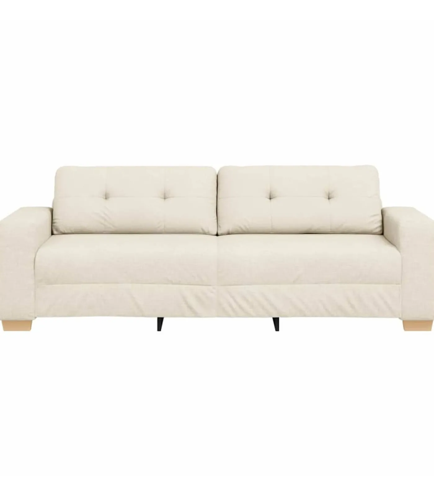 vidaXL Bank met kussen met kussen Beige 220 x 78 x 84 cm Linnen