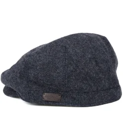 Heren Barbour Barlow Flat Cap Herringbone Navy