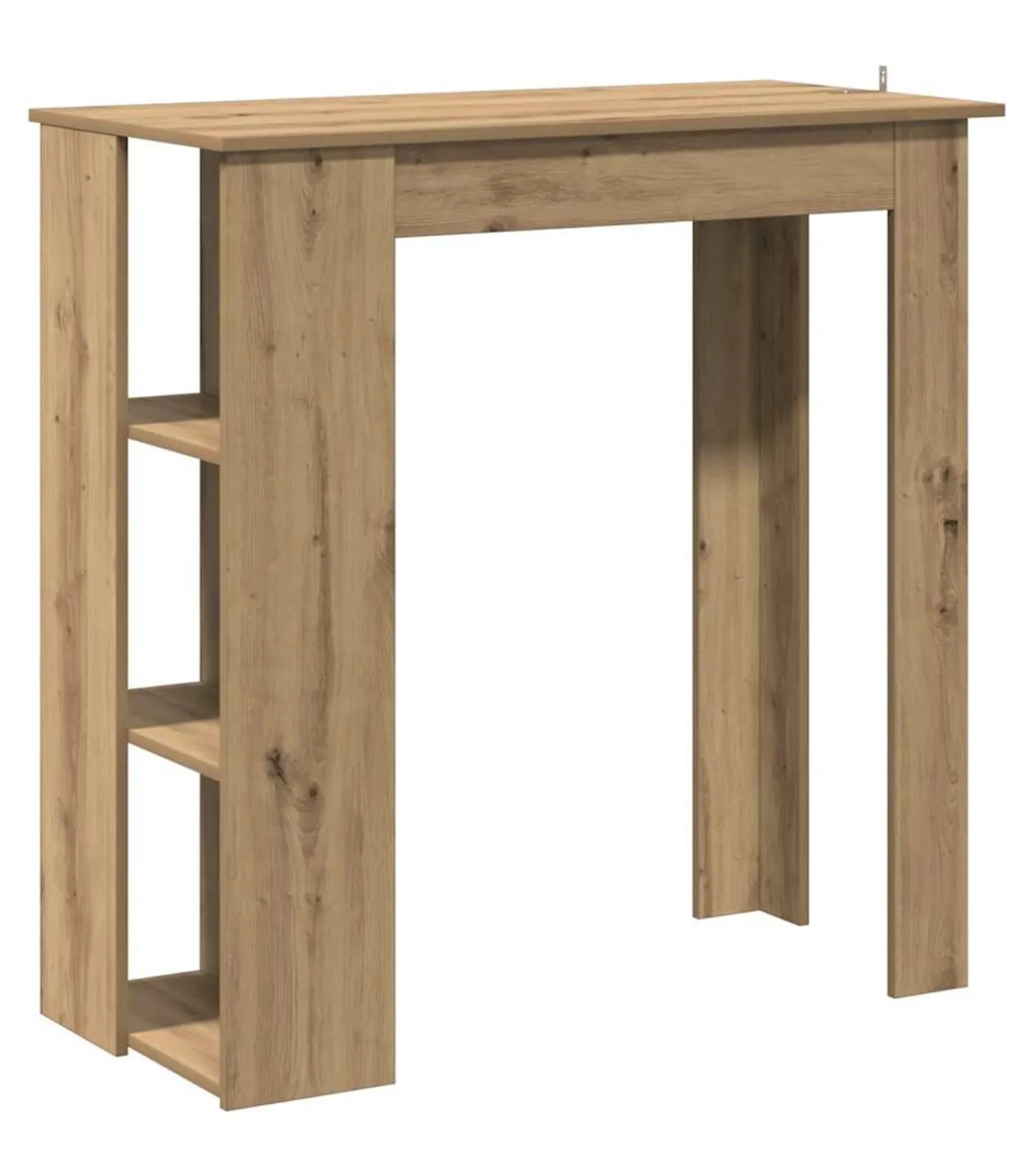 Bartafel met schap 102x50x103,5cm bewerkt hout artisanaal eiken Tafels
