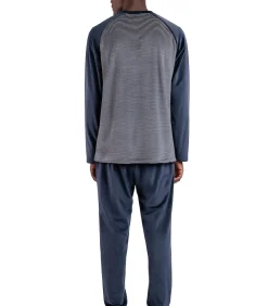 Heren ADMAS Basic Pyjama fluwelen outfit broek top lange mouwen