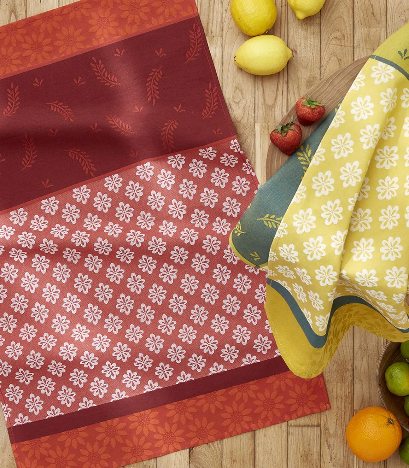 Bastide - Set van 2 theedoeken van puur katoenen jacquard Keuken- & Tafellinnen