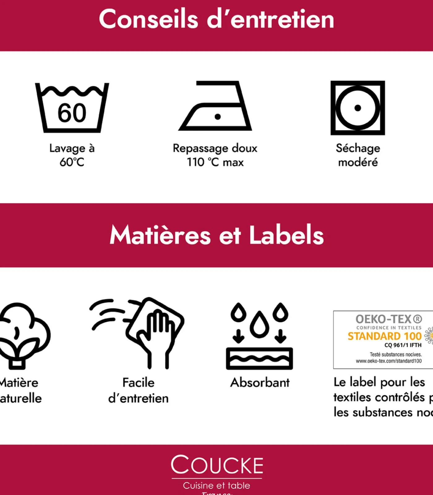 Bastide - Set van 2 theedoeken van puur katoenen jacquard Keuken- & Tafellinnen