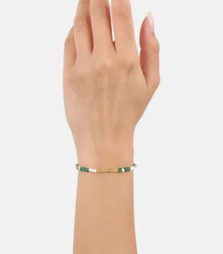 DAMES s.Oliver Bead Armband voor dames, roestvrij staal, gekweekte zoetwaterparel, kattenoog