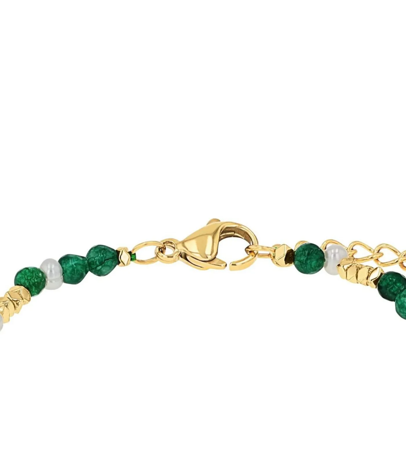 DAMES s.Oliver Bead Armband voor dames, roestvrij staal, gekweekte zoetwaterparel, kattenoog