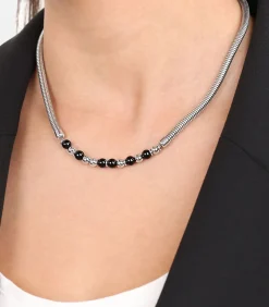 Outlet Beadkette voor dames, roestvrij staal, agaat DAMES Halskettingen