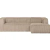 Clearance Bean Hoekbank Rechts - Ribstof - Travertin - 73x305x96 Zetels