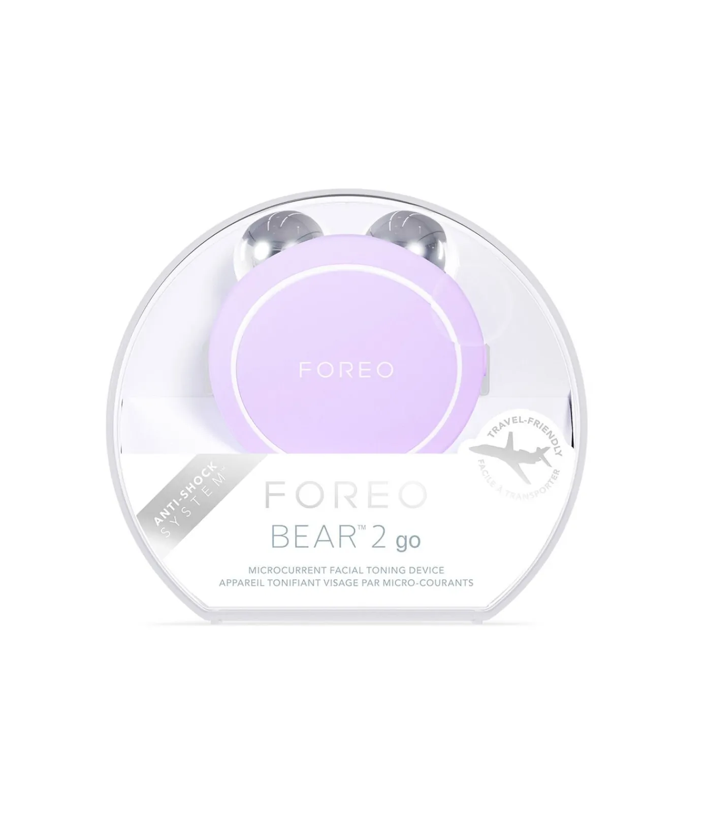 FOREO BEAR 2 go Lavender | Compact microcurrent apparaat met 6 intensiteiten en 2 microcurrent patronen