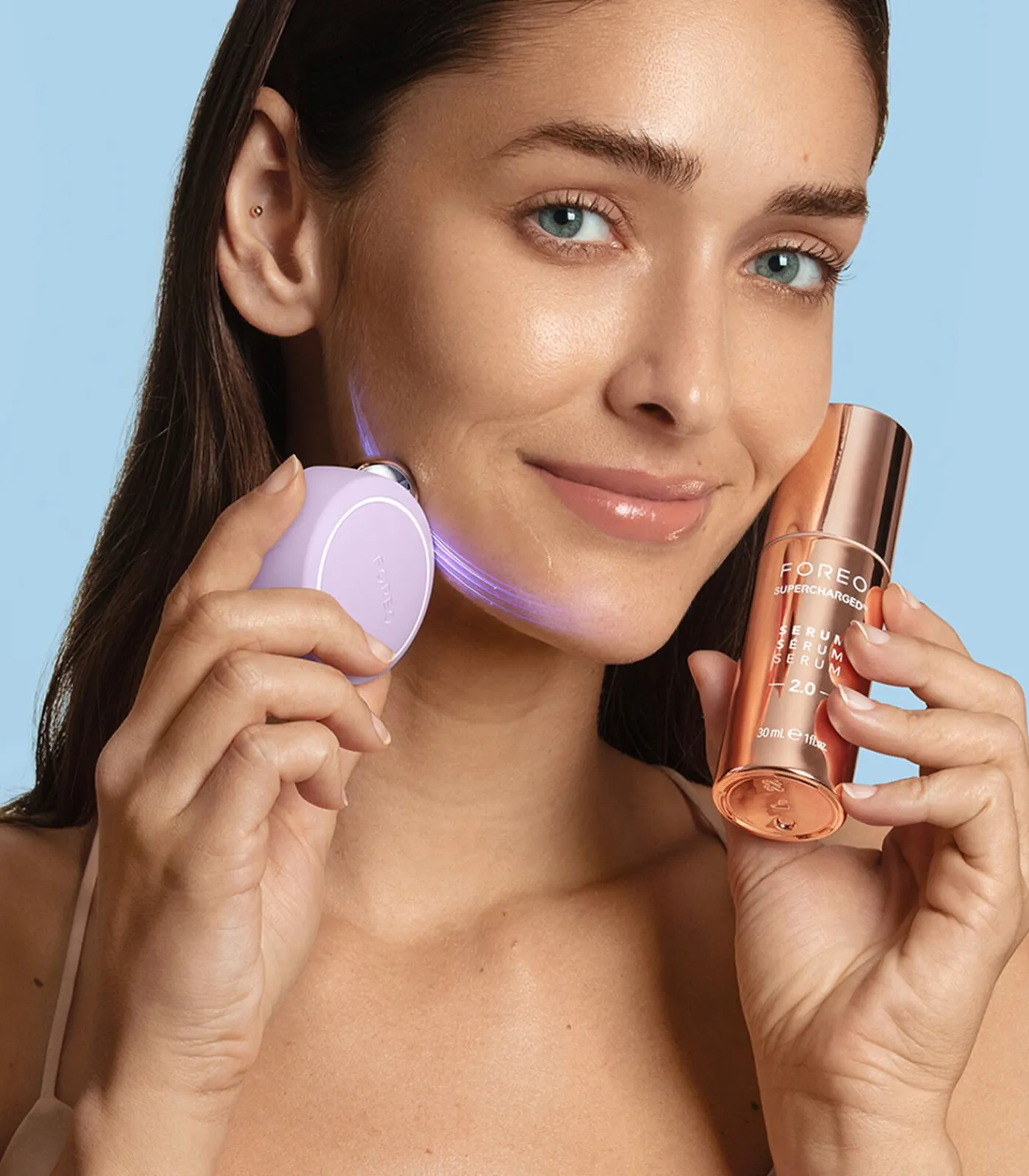 FOREO BEAR 2 go Lavender | Compact microcurrent apparaat met 6 intensiteiten en 2 microcurrent patronen