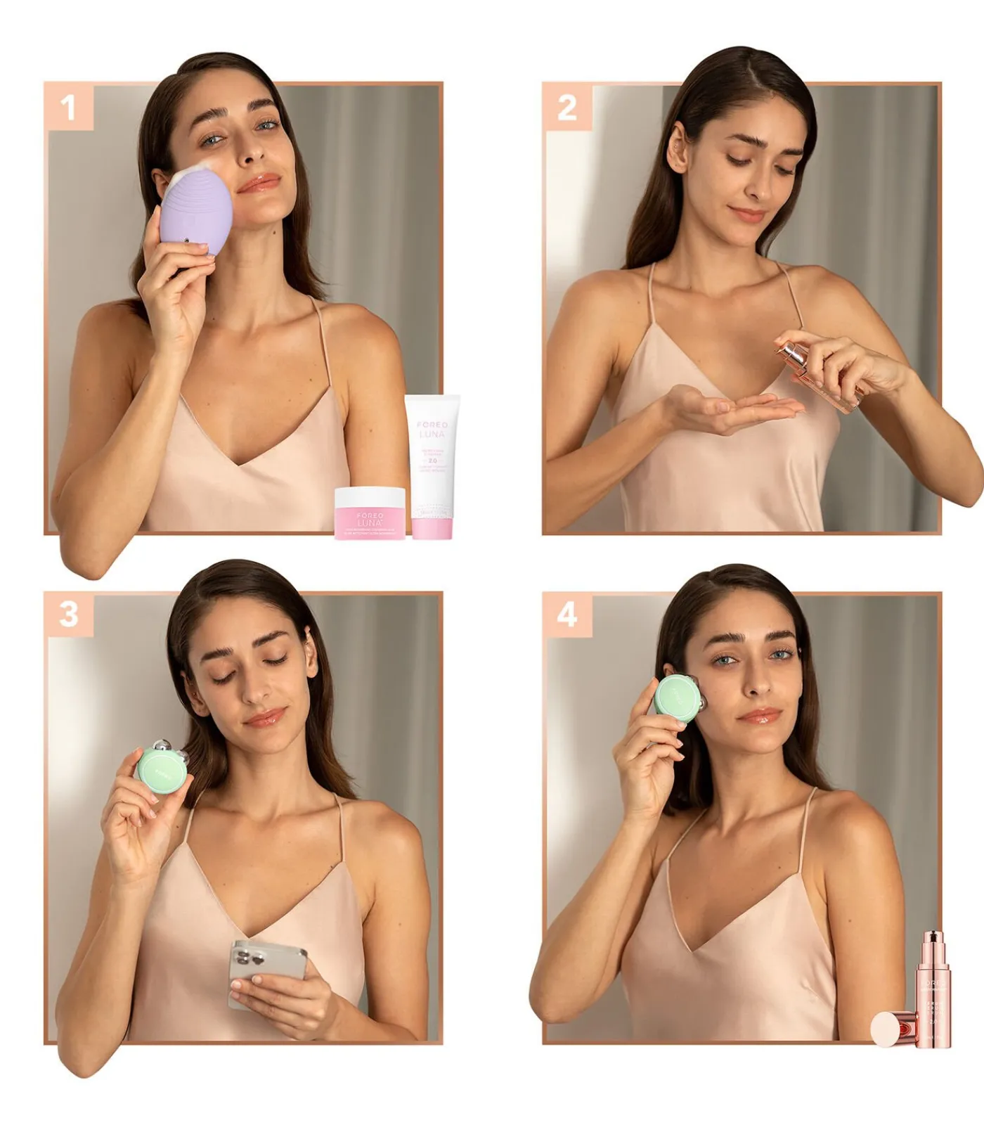 FOREO BEAR 2 go Pistachio | Compact microcurrent apparaat met 6 intensiteiten en 2 microcurrent patronen