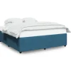 New Bedframe fluweel blauw 200x200 cm Bedden