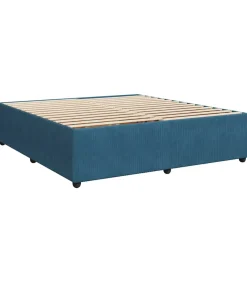 New Bedframe fluweel blauw 200x200 cm Bedden
