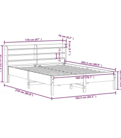 vidaXL Bedframe zonder matras massief grenenhout 160x200 cm