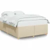 Clearance Bedframe zonder matras stof crèmekleurig 160x200 cm Bedden