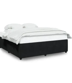 Discount Bedframe zonder matras 200x200 cm fluweel zwart Bedden