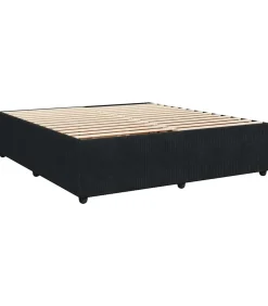 Discount Bedframe zonder matras 200x200 cm fluweel zwart Bedden