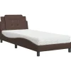 New Bedframe zonder matras "Zadar" kunstleer bruin 80x200 cm Bedden