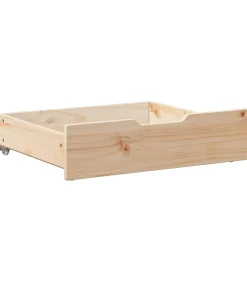 Bedlades 2 st met wieltjes 65x55x17 cm massief grenenhout Organiseren