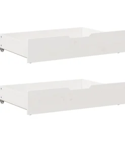 vidaXL Bedlades 2 st 85x55x17 cm massief grenenhout wit