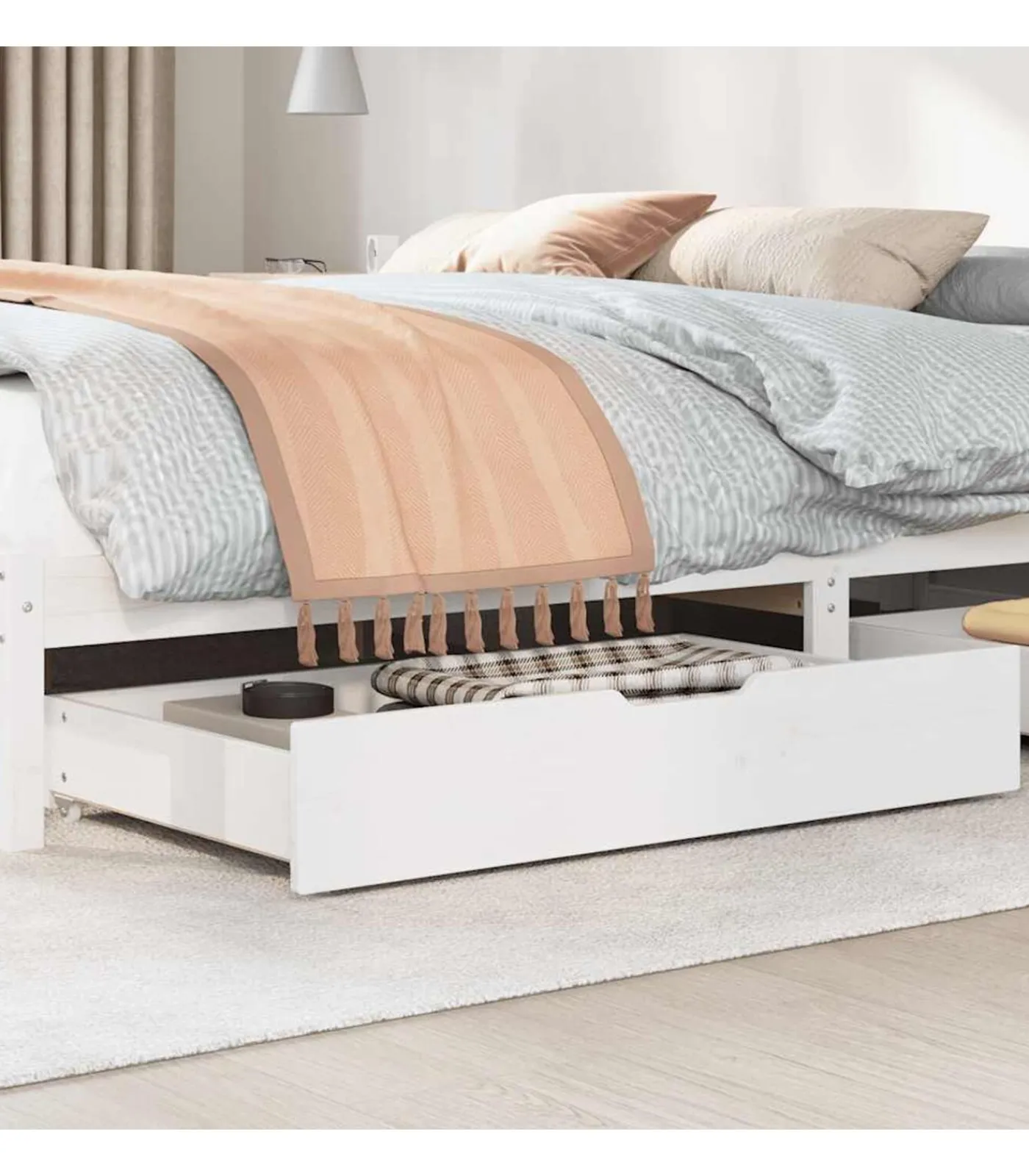 vidaXL Bedlades 2 st 95x55x17 cm massief grenenhout