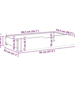 vidaXL Bedlades 2 st 95x55x17 cm massief grenenhout