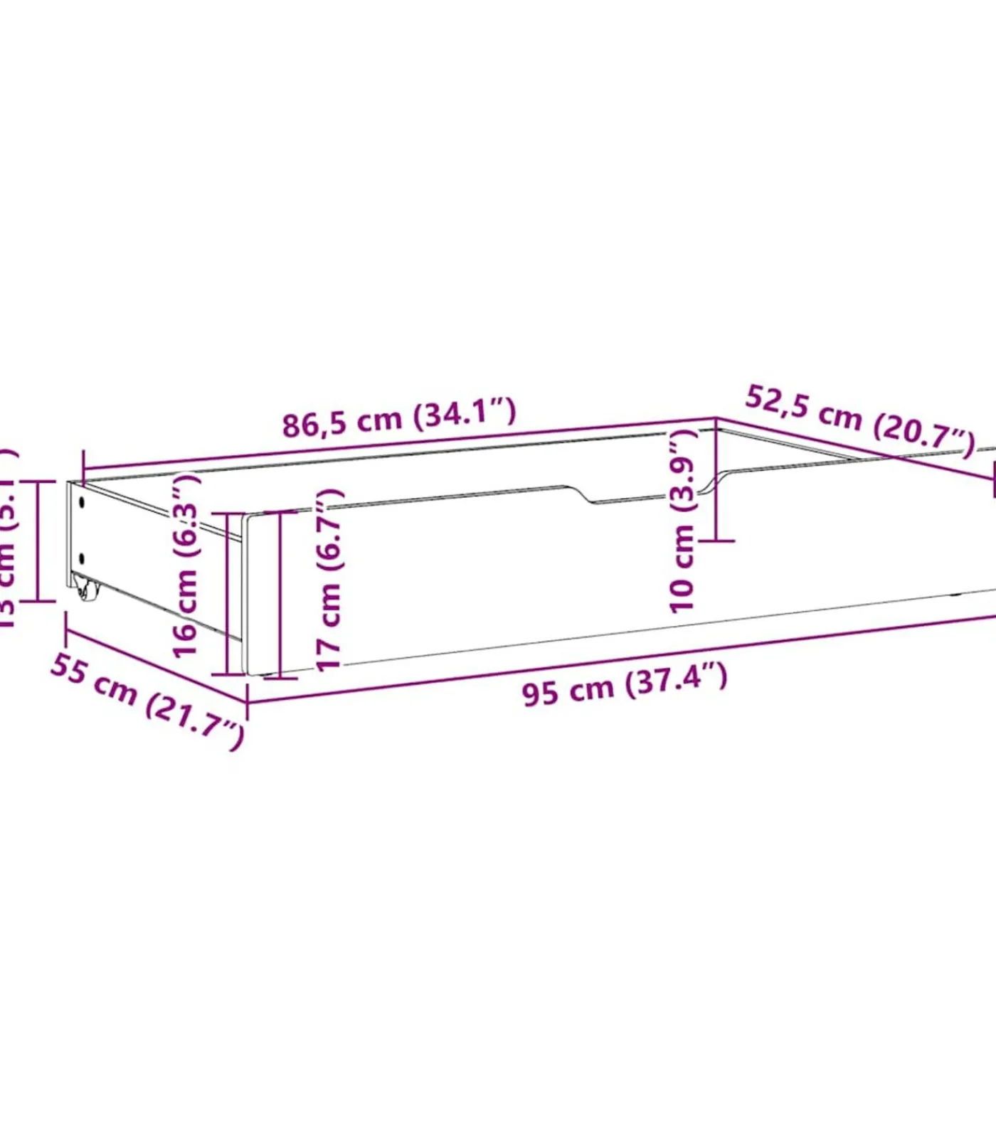 vidaXL Bedlades 2 st 95x55x17 cm massief grenenhout