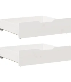 Bedlades 2 st 65x55x17 cm massief grenenhout wit Organiseren