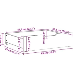 Bedlades 2 st 65x55x17 cm massief grenenhout wit Organiseren