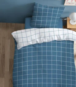 Sale Bedrukt beddengoed set 100% katoen, CHECKS Dekbedovertrekken