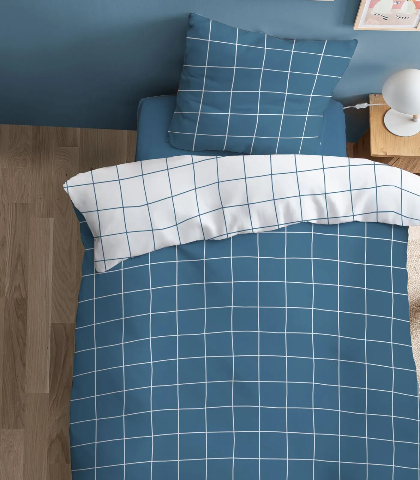 Sale Bedrukt beddengoed set 100% katoen, CHECKS Dekbedovertrekken