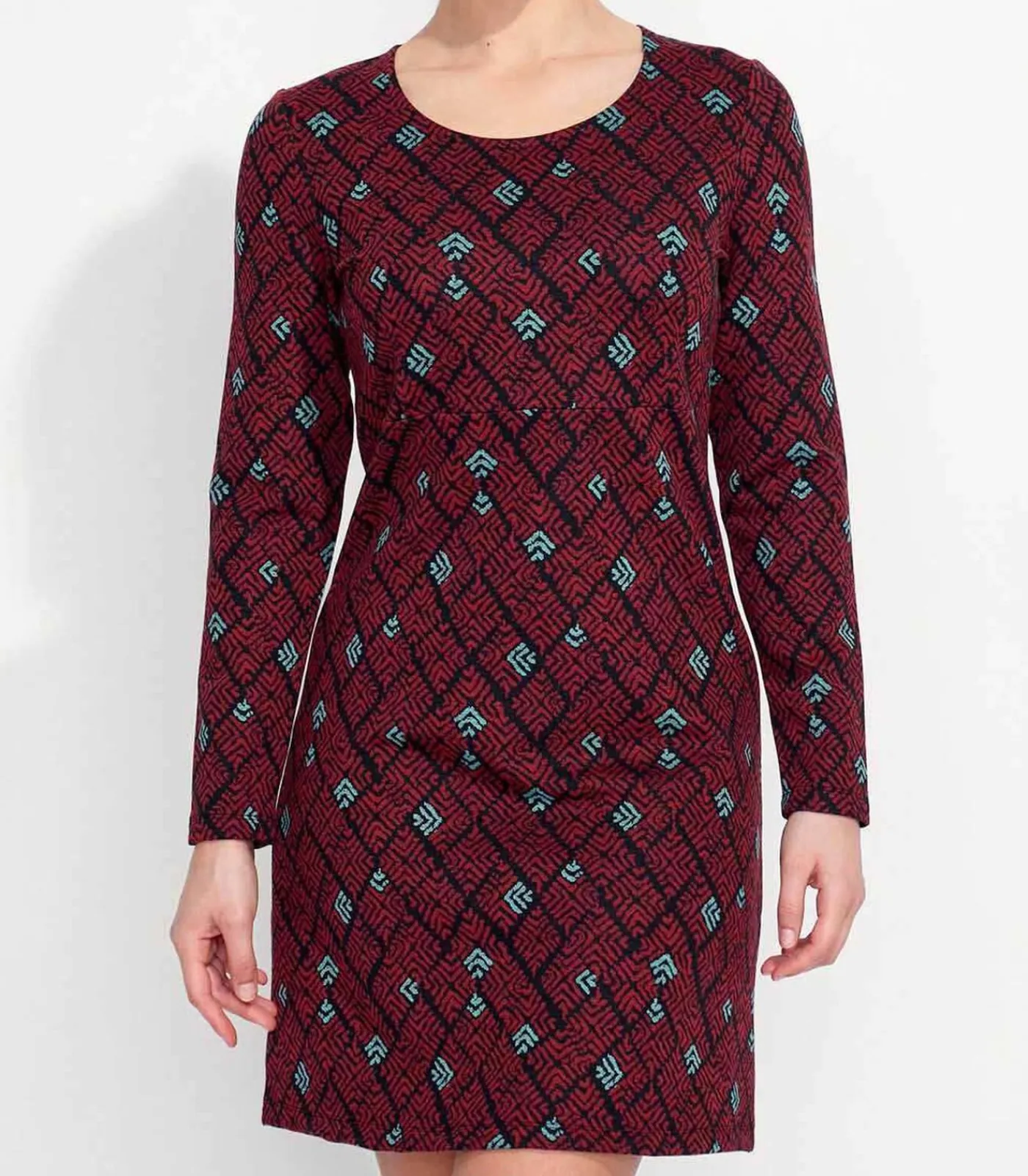 Online Bedrukte rechte jurk WABI DAMES Jurken