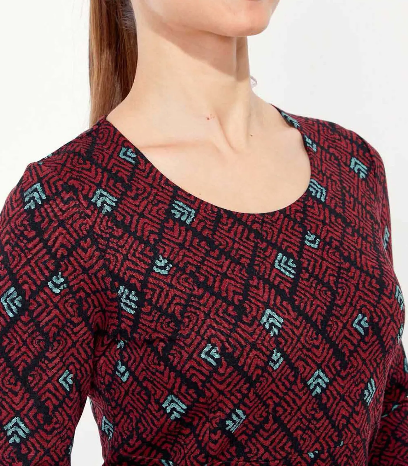 Online Bedrukte rechte jurk WABI DAMES Jurken