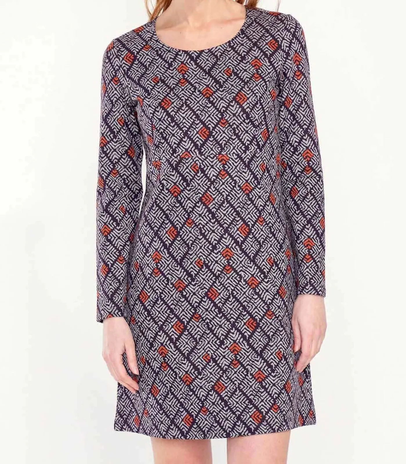 Online Bedrukte rechte jurk WABI DAMES Jurken